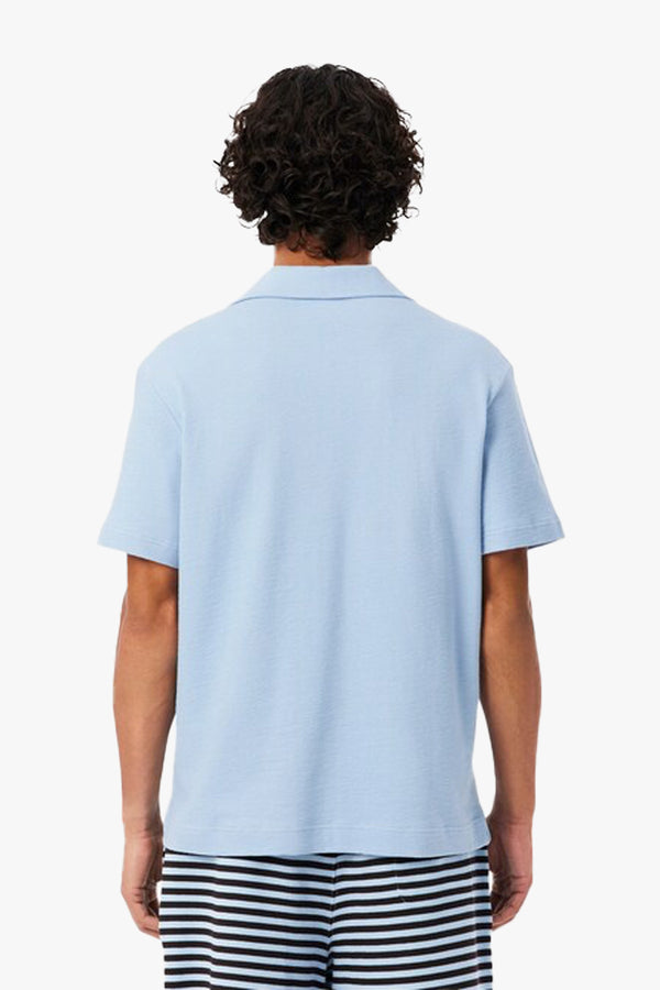 CLASSIC FIT TEXTURED JERSEY OPEN NECK POLO