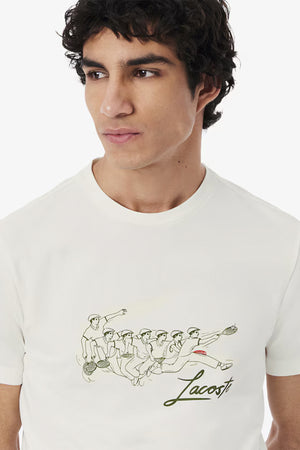 René Lacoste Print Tennis Heritage T-Shirt