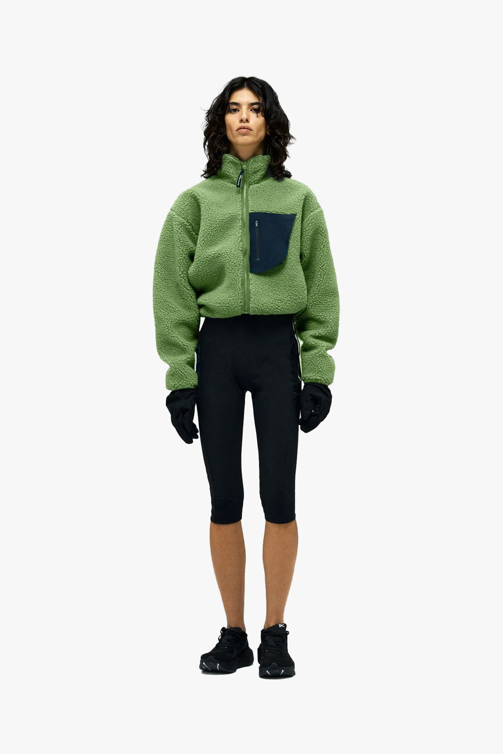 Cropped Wool Pile Fleece Jacket