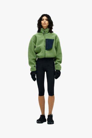 Cropped Wool Pile Fleece Jacket