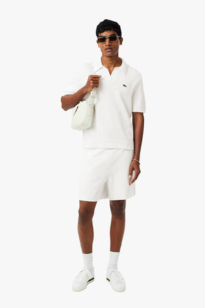 RELAXED FIT COTTON BLEND BOUCLÉ KNIT SHORTS