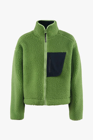 Cropped Wool Pile Fleece Jacket