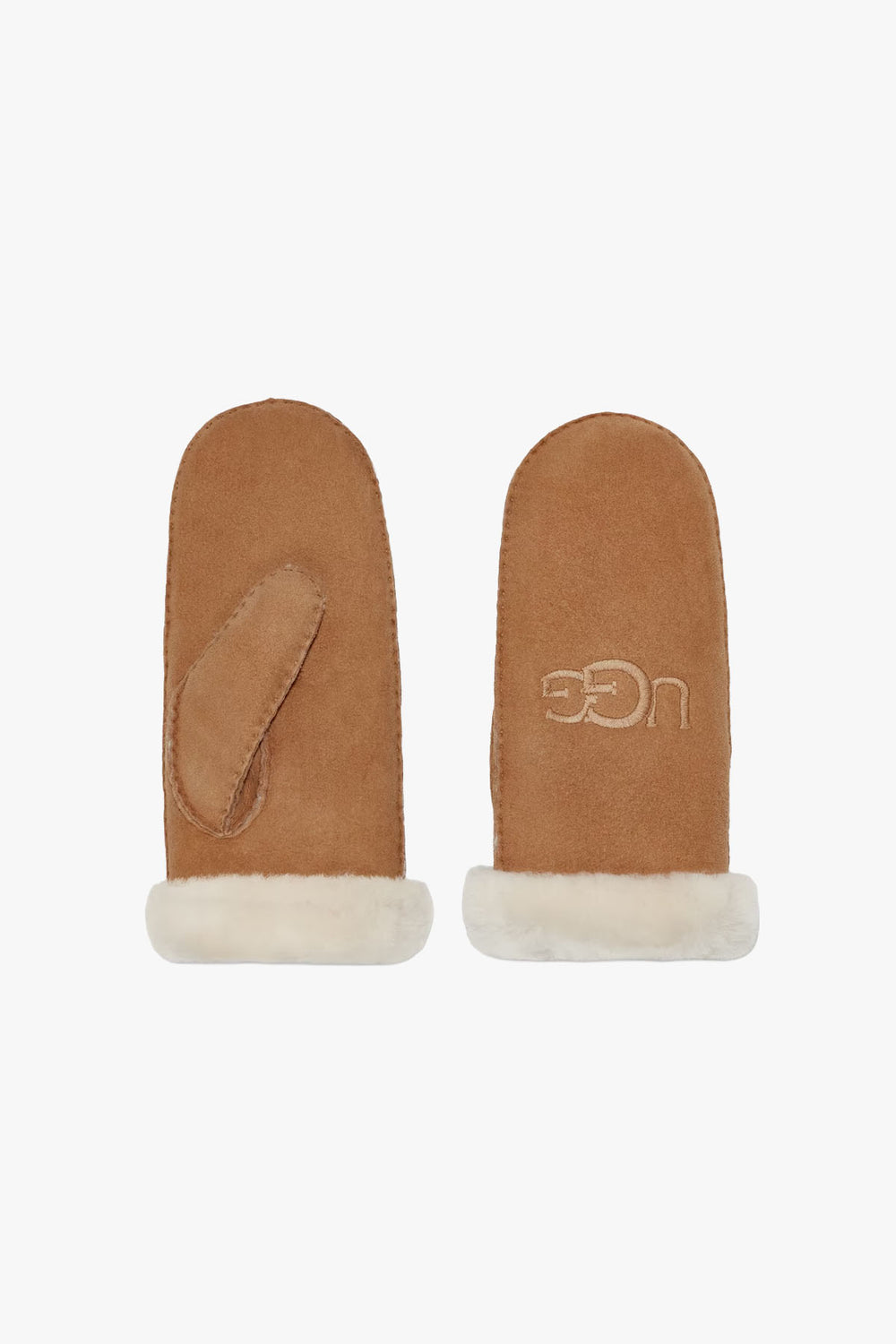 W Sheepskin Embroidered Mittens