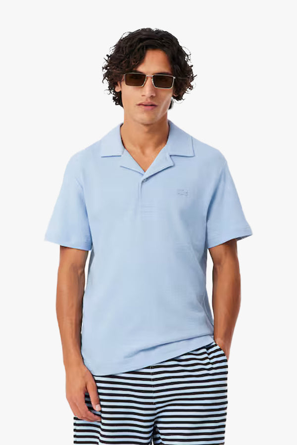 CLASSIC FIT TEXTURED JERSEY OPEN NECK POLO