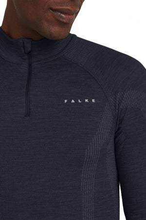 Men Long sleeve Half-Zip Wool-Tech Space Blue