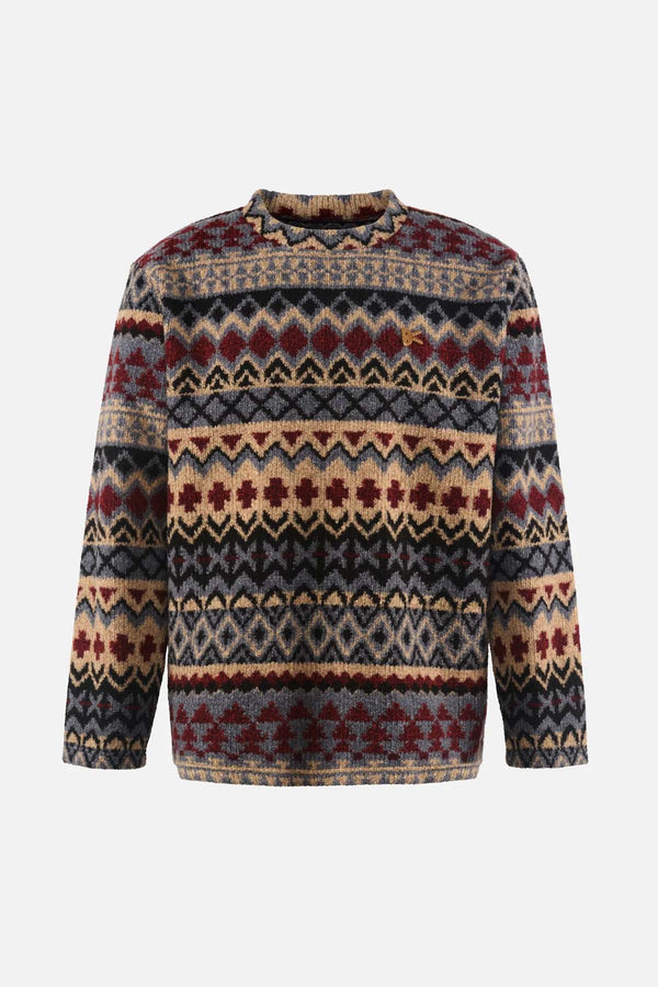 Jacquard Knit Crew Neck