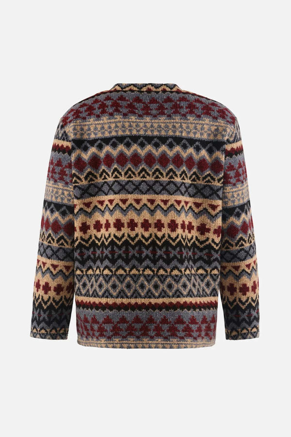 Jacquard Knit Crew Neck
