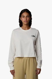 Simple Dome Crop Long Sleeve Tee - White Dune