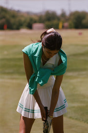 Serif Logo Pleated Skirt