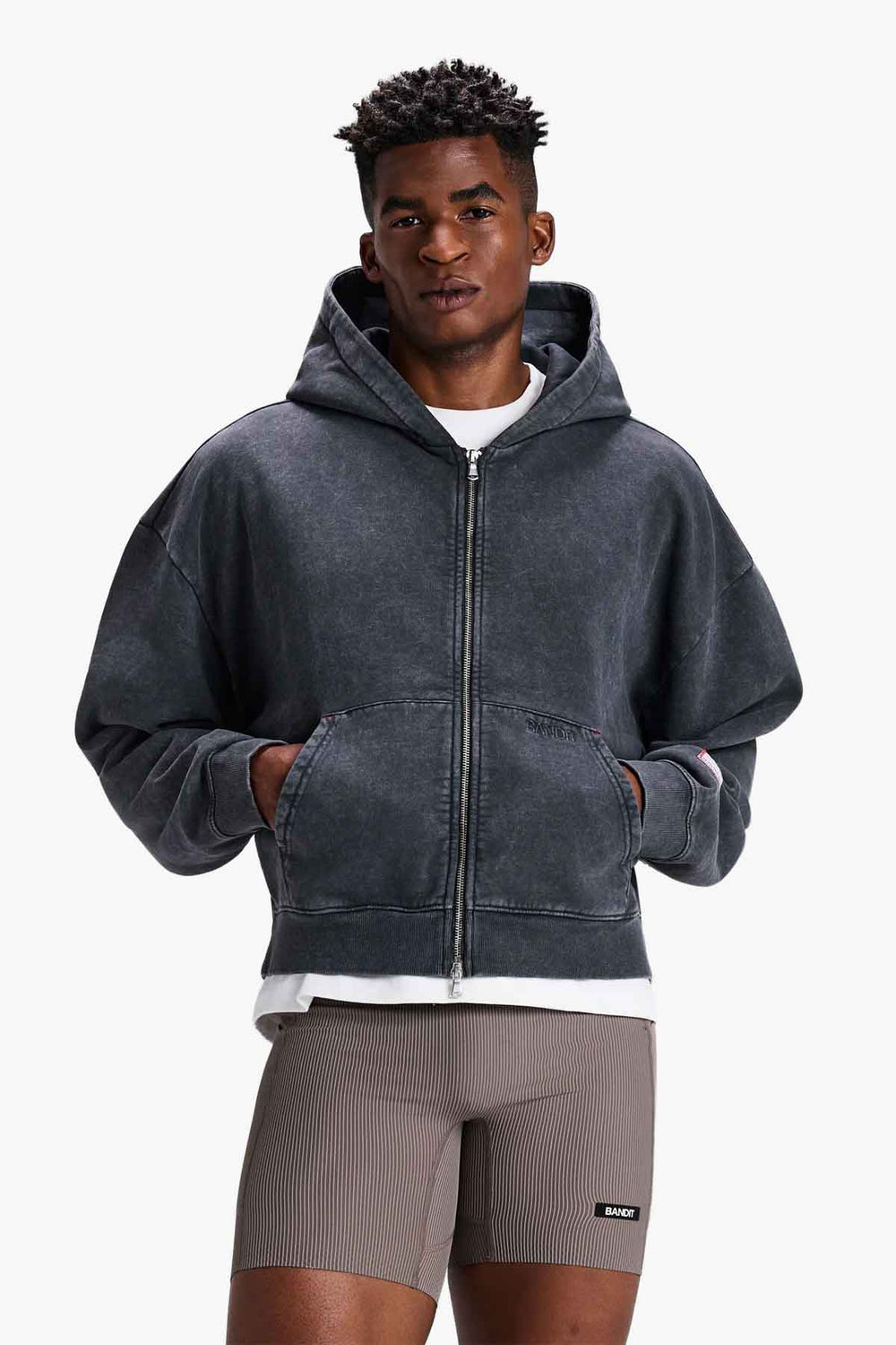 CLassic Cotton Cropped Zip Hoodie