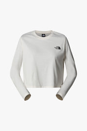 Simple Dome Crop Long Sleeve Tee - White Dune