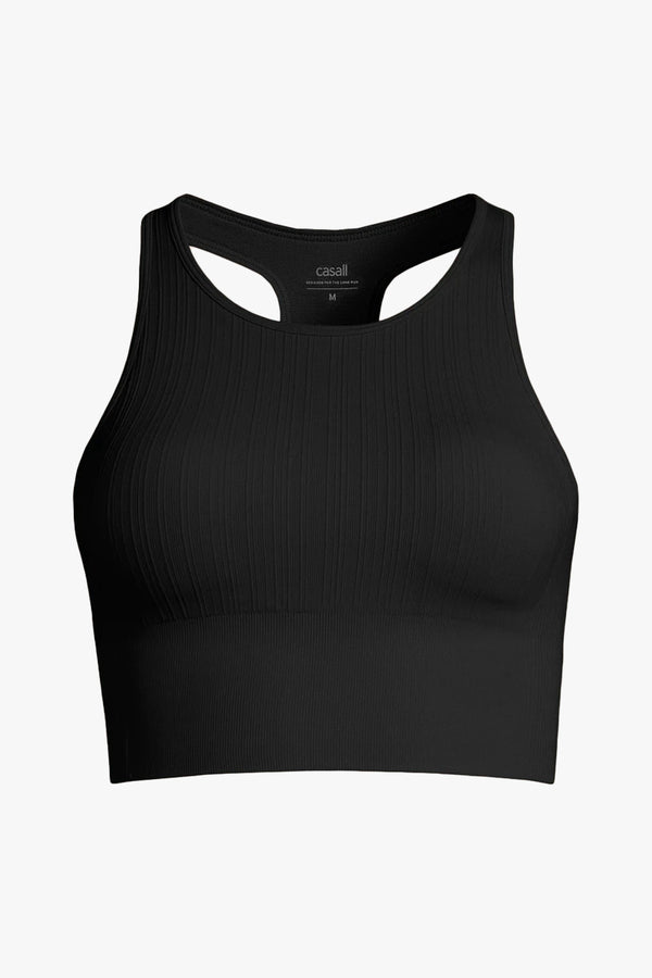 Multi Rib Seamless Padded Sports Top
