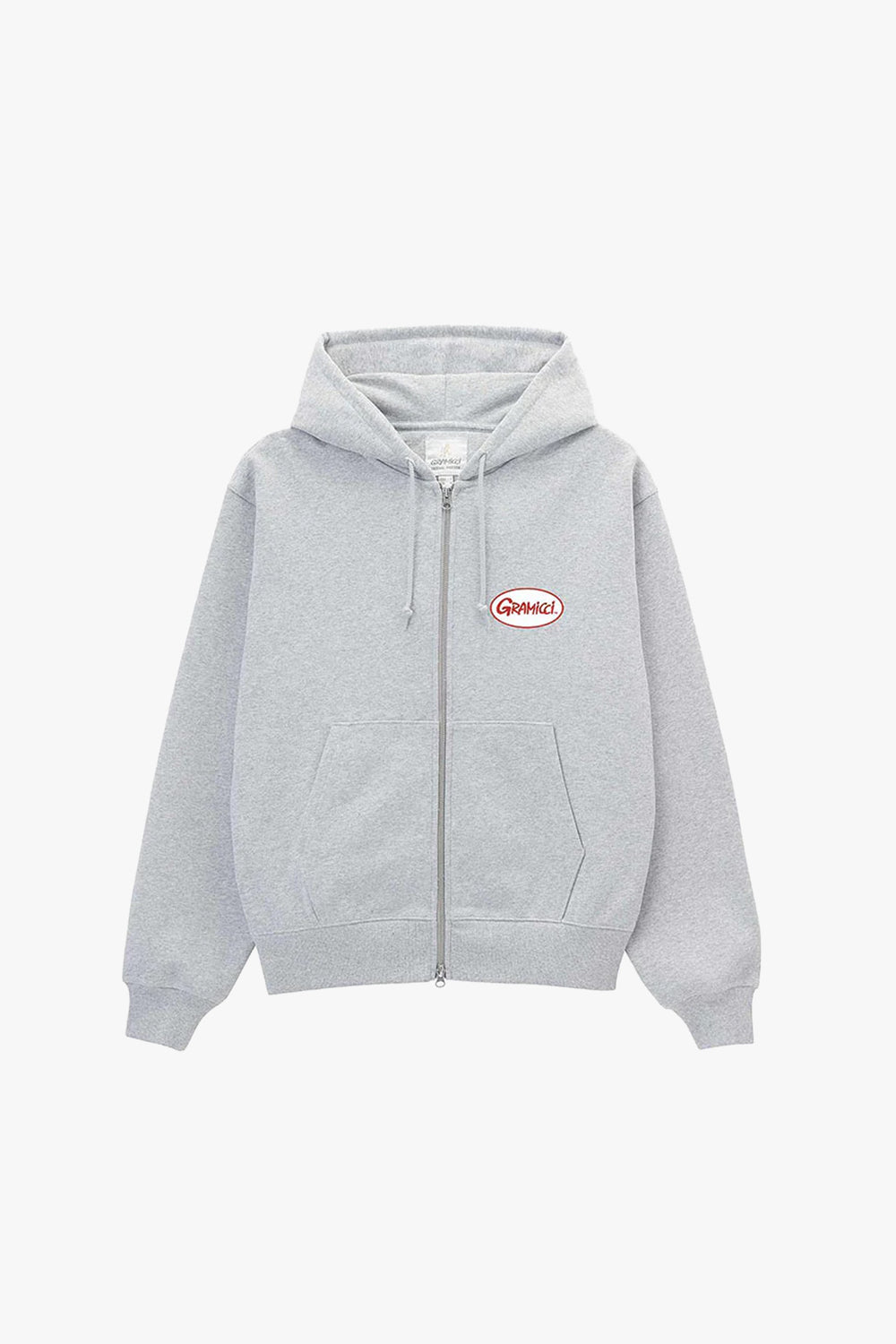 OVAL PATCH ZIP HOODED SWEATSHIRT