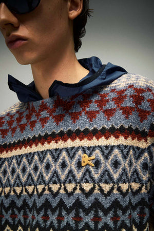 Jacquard Knit Crew Neck