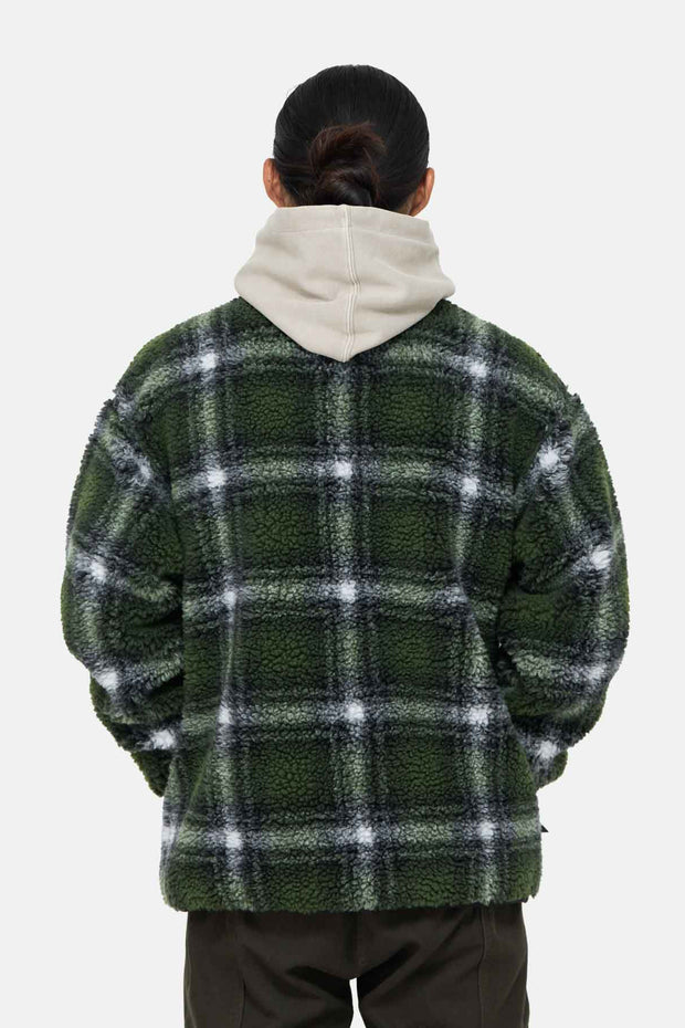 SHADOW PLAID SHERPA JACKET