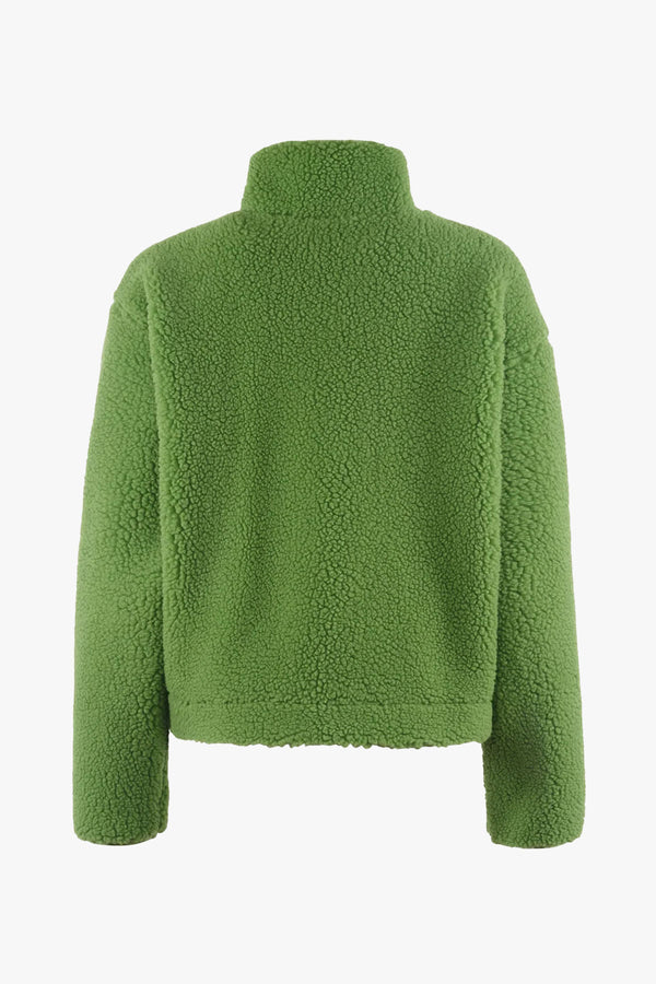 Cropped Wool Pile Fleece Jacket