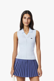 Sleeveless Stretch Knit Tennis Polo Shirt