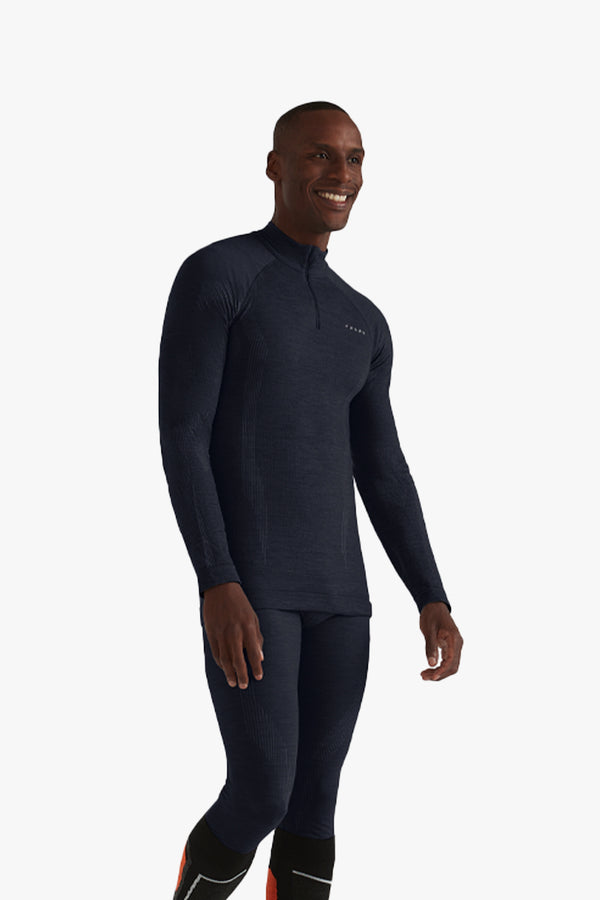 Men Long sleeve Half-Zip Wool-Tech Space Blue