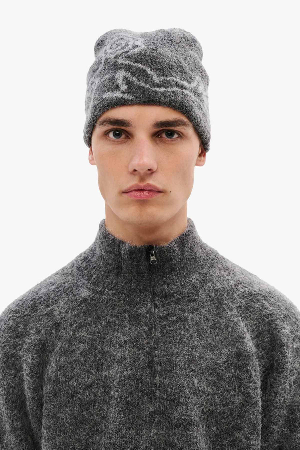 MOSCOT MOHAIR MIXED KNIT BEANIE