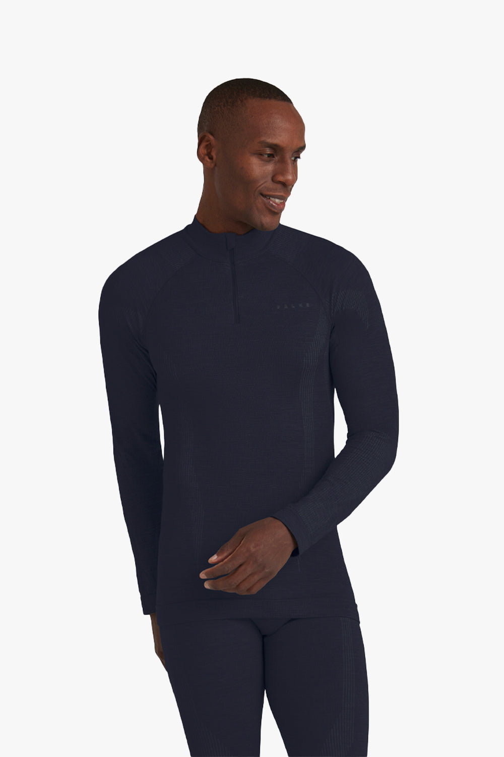 Men Long sleeve Half-Zip Wool-Tech Space Blue