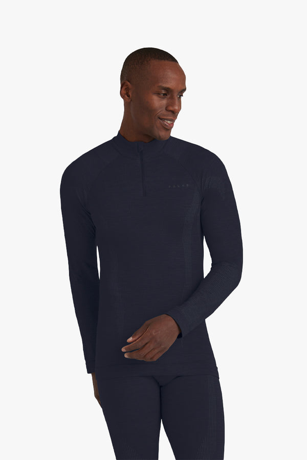 Men Long sleeve Half-Zip Wool-Tech Space Blue