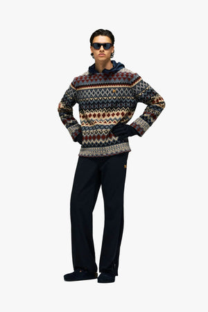 Jacquard Knit Crew Neck