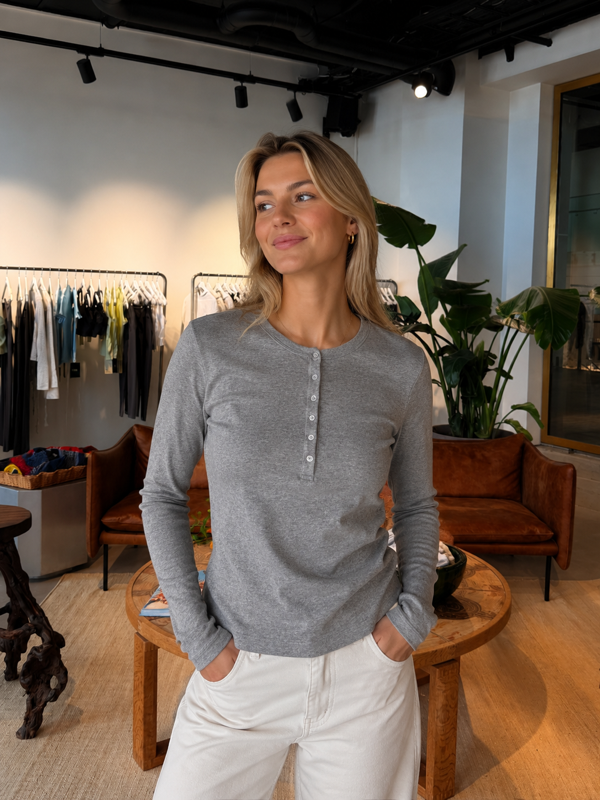 Women's Henley Grey