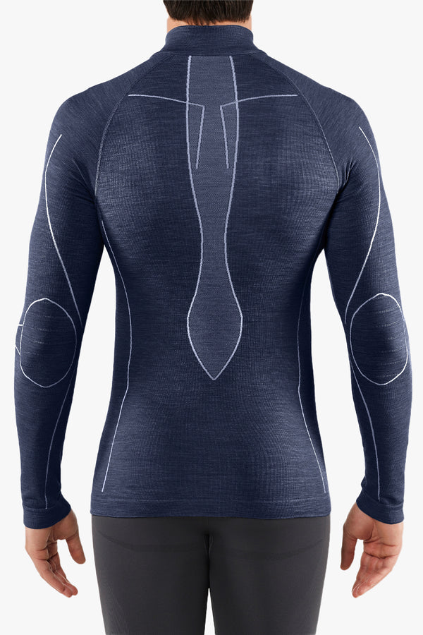 Men Wool-Tech Zip Shirt Space Blue