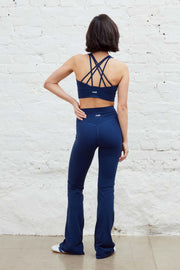 Flare Tights Navy Blue Long