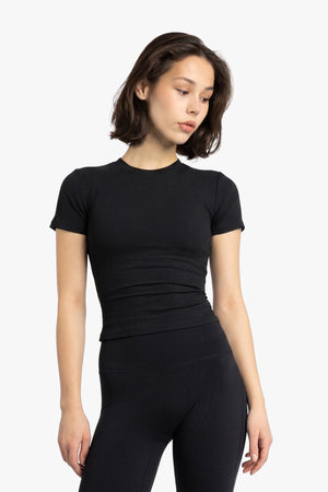 Ribbed T-shirt Black