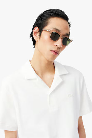 CLASSIC FIT TEXTURED JERSEY OPEN NECK POLO