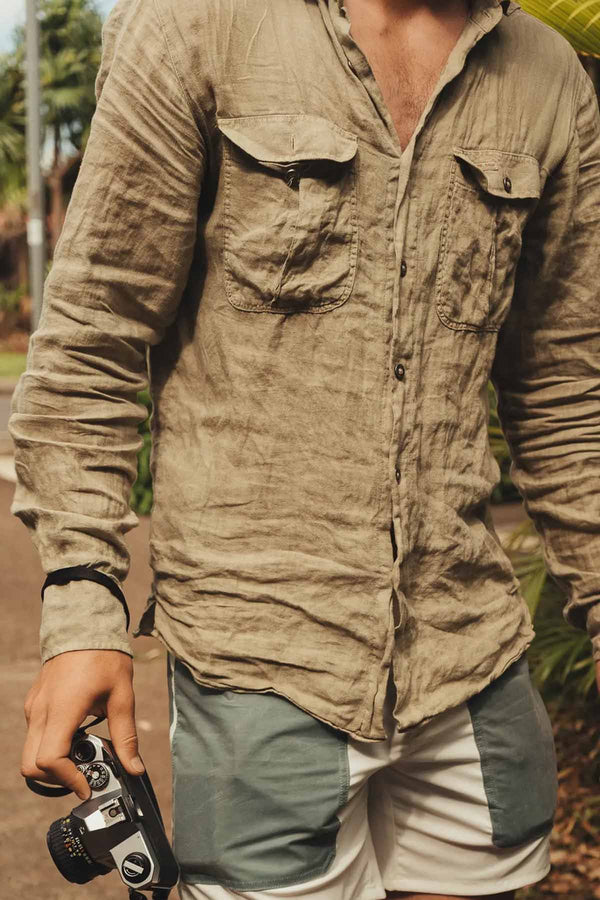 SAFARI LINEN SHIRT MENS