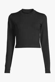 Soft Rib Mock Neck Long Sleeve