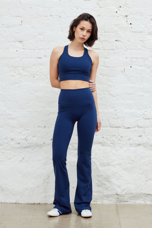 Flare Tights Navy Blue Long