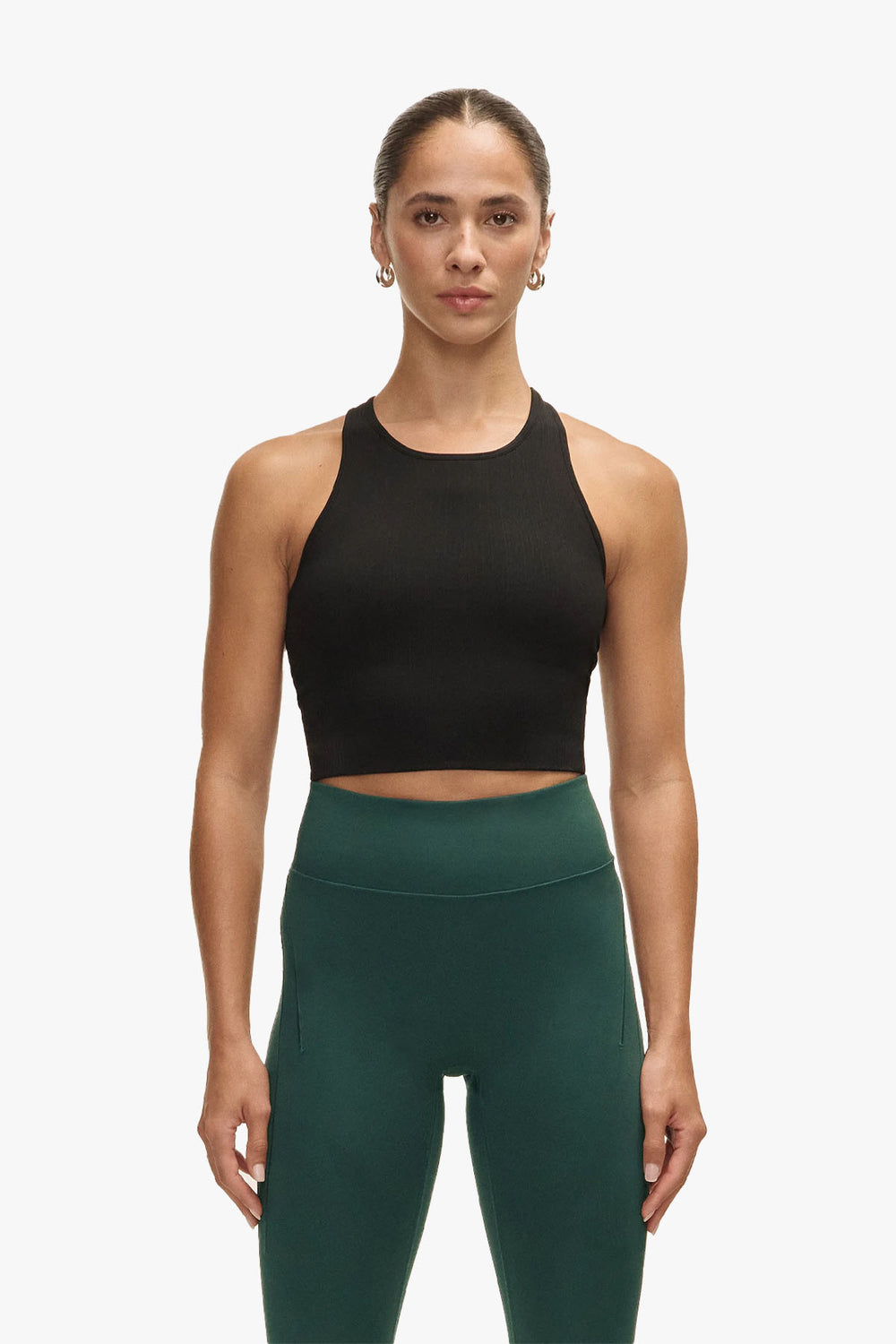 Multi Rib Seamless Padded Sports Top