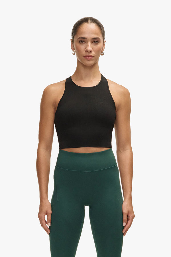 Multi Rib Seamless Padded Sports Top