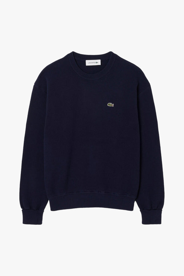 COTTON CREW NECK MOSS STITCH POLO