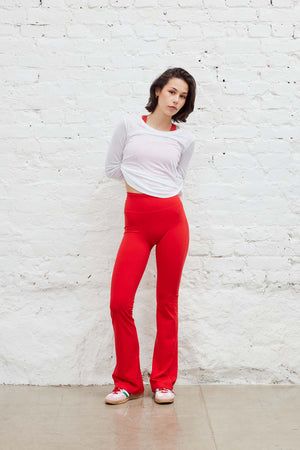 Flare Tights Long Red