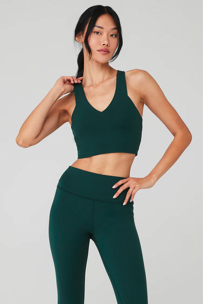 Alo Yoga Airlift Intrigue Scoop-neck Stretch-woven Bra in Green