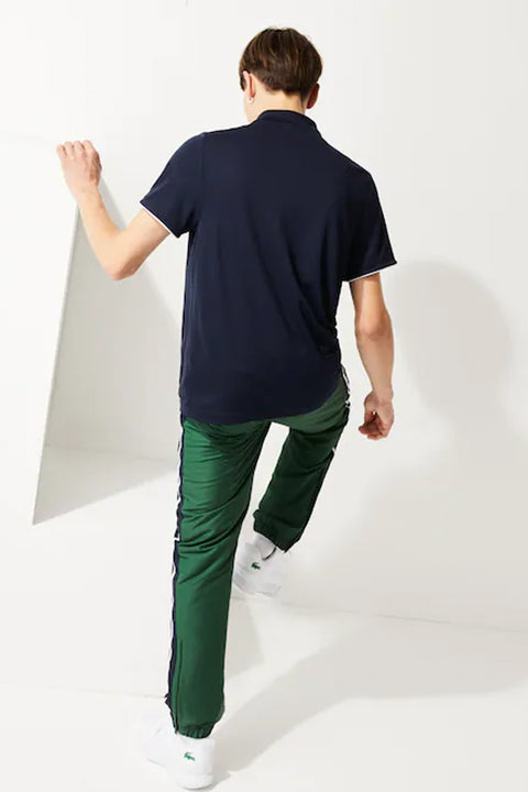 남성용 Lacoste SPORT 콘트라스트 파이핑 통기성 피케 폴로 셔츠