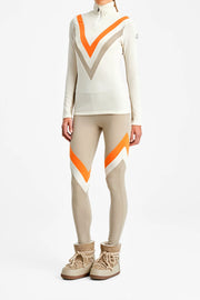Voss Chevron Zip-Up Women Cream