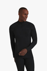 Men Long sleeve Half-Zip Wool-Tech Black